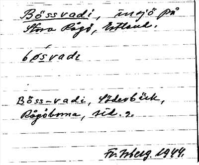 Bild på arkivkortet för arkivposten Bössvadi