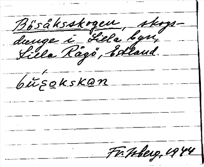 Bild på arkivkortet för arkivposten Bösåksskogen
