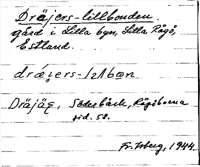 Bild på arkivkortet för arkivposten Dräjers-lillbonden