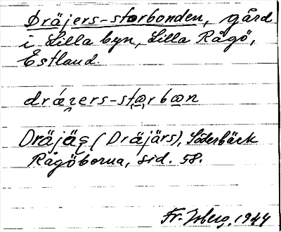 Bild på arkivkortet för arkivposten Dräjers-storbonden