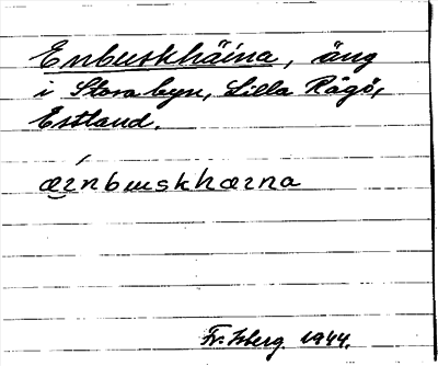 Bild på arkivkortet för arkivposten Enbuskhäina