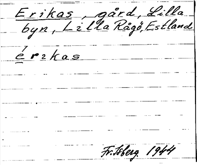 Bild på arkivkortet för arkivposten Erikas