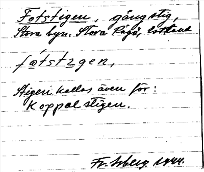 Bild på arkivkortet för arkivposten Fotstigen