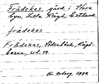 Bild på arkivkortet för arkivposten Frädekas