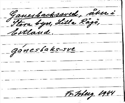 Bild på arkivkortet för arkivposten Ganesbackssved