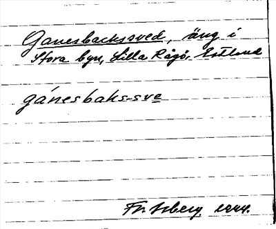 Bild på arkivkortet för arkivposten Ganesbackssved