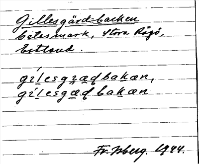 Bild på arkivkortet för arkivposten Gillesgärdbacken