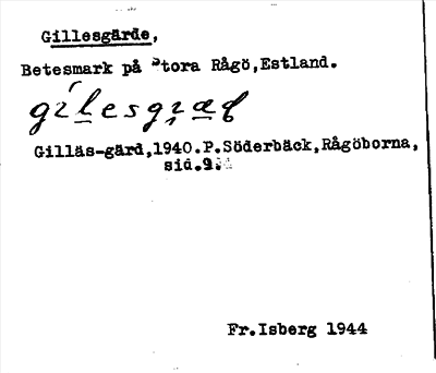 Bild på arkivkortet för arkivposten Gillesgärde