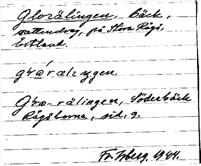Bild på arkivkortet för arkivposten Glorälingen