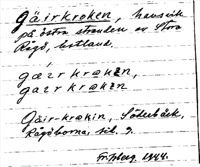 Bild på arkivkortet för arkivposten Gäirkroken
