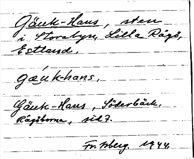 Bild på arkivkortet för arkivposten Gäuk-Hans
