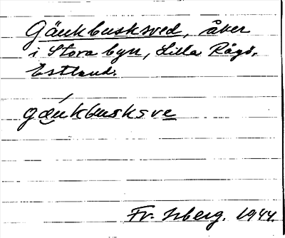 Bild på arkivkortet för arkivposten Gäukbusksved