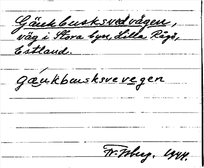 Bild på arkivkortet för arkivposten Gäukbusksvedvägen