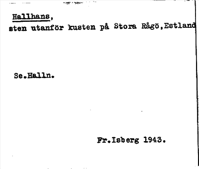 Bild på arkivkortet för arkivposten Hallhans