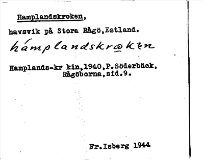 Bild på arkivkortet för arkivposten Hamplandskroken