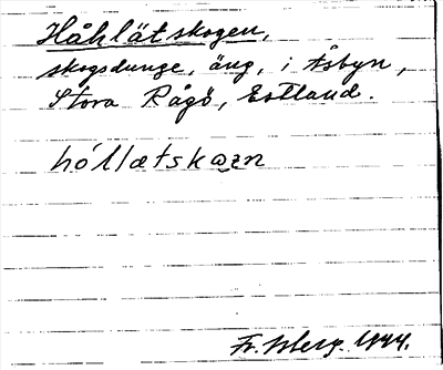 Bild på arkivkortet för arkivposten Håhlätskogen