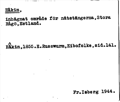 Bild på arkivkortet för arkivposten Håkin