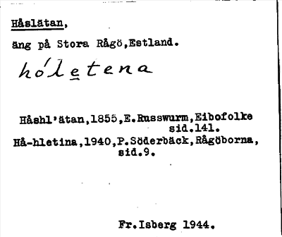 Bild på arkivkortet för arkivposten Håslätan