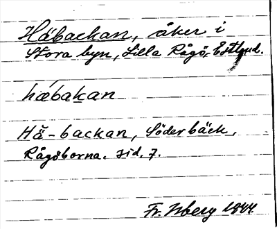 Bild på arkivkortet för arkivposten Häbackan