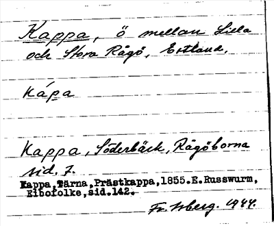 Bild på arkivkortet för arkivposten Kappa