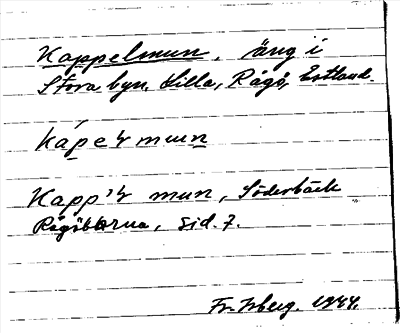 Bild på arkivkortet för arkivposten Kappelmun