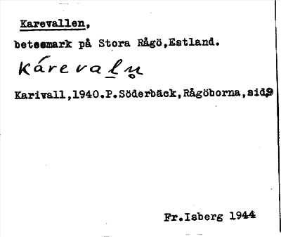 Bild på arkivkortet för arkivposten Karevallen