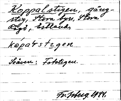 Bild på arkivkortet för arkivposten Koppalstigen