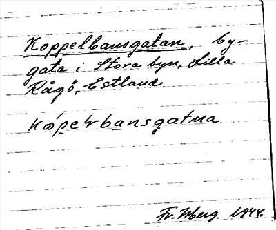 Bild på arkivkortet för arkivposten Koppelbansgatan