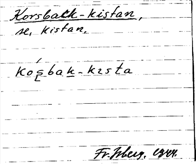 Bild på arkivkortet för arkivposten Korsback-kistan