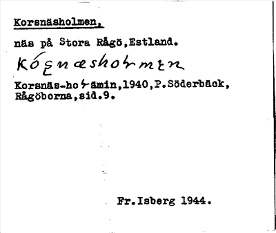 Bild på arkivkortet för arkivposten Korsnäsholmen