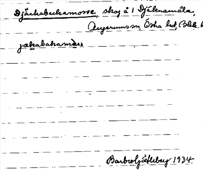 Bild på arkivkortet för arkivposten Djäckabackamosse