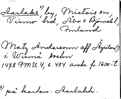 Bild på arkivkortet för arkivposten Aarlaks