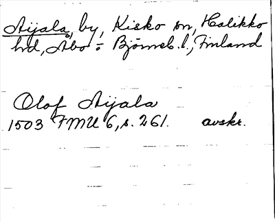 Bild på arkivkortet för arkivposten Aijala