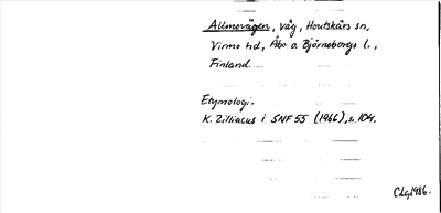 Bild på arkivkortet för arkivposten Allmovägen