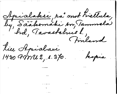 Bild på arkivkortet för arkivposten Apialakse