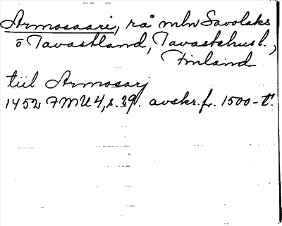 Bild på arkivkortet för arkivposten Armosaari