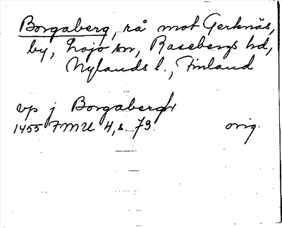 Bild på arkivkortet för arkivposten Borgaberg