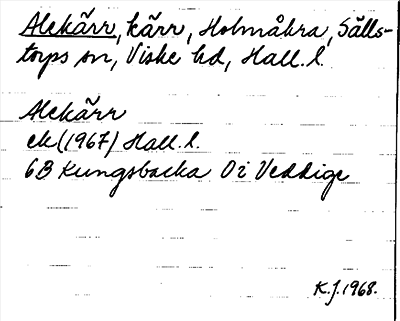 Bild på arkivkortet för arkivposten Alekärr