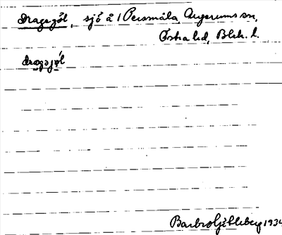 Bild på arkivkortet för arkivposten Dragagöl