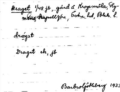 Bild på arkivkortet för arkivposten Draget