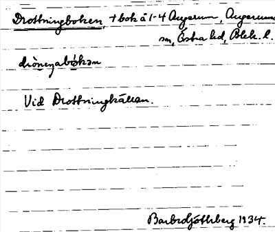 Bild på arkivkortet för arkivposten Drottningboken