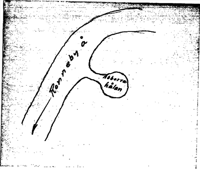 Bild på baksidan av arkivkortet för arkivposten Abborrahålan