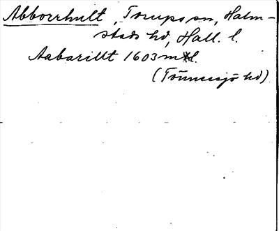 Bild på arkivkortet för arkivposten Abborrhult