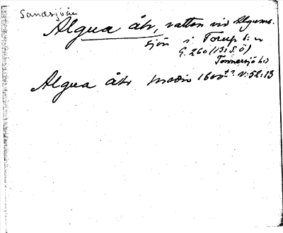 Bild på arkivkortet för arkivposten Algua åh