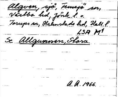 Bild på arkivkortet för arkivposten Algven, se Allgunnen, Stora