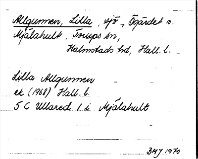Bild på arkivkortet för arkivposten Allgunnen, Lilla