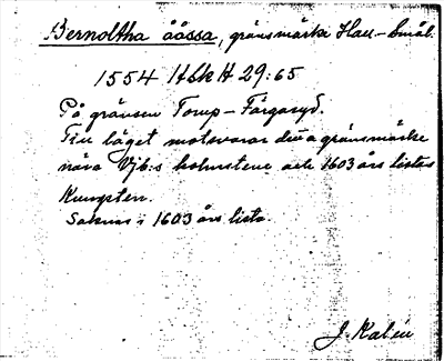 Bild på arkivkortet för arkivposten Bernoltha ååssa