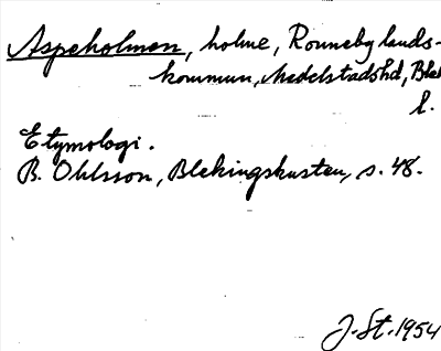 Bild på arkivkortet för arkivposten Aspeholmen