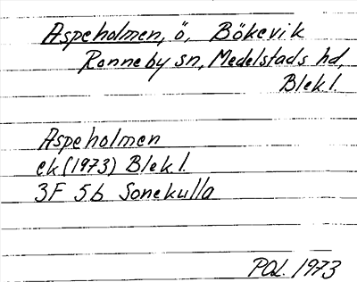 Bild på arkivkortet för arkivposten Aspeholmen