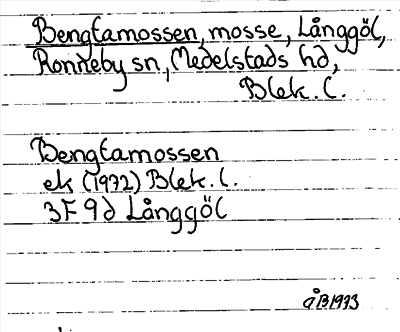Bild på arkivkortet för arkivposten Bengtamossen